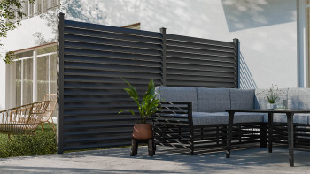 planeo Gardence Metallic Rhombus - Alu-Gartenzaun Quadratisch Anthrazit | DB703