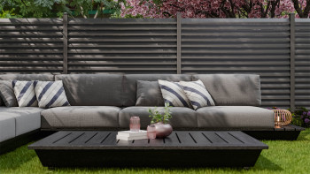 planeo Gardence Metallic Rhombus - Alu-Gartenzaun Quadratisch Anthrazit | DB703