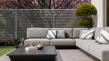 planeo Gardence Metallic Ellipse - Alu-Gartenzaun Quadratisch Anthrazit | DB703