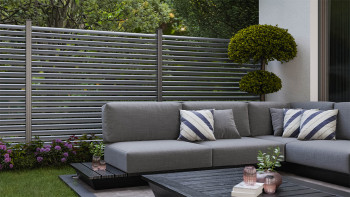 planeo Gardence Metallic Ellipse - Alu-Gartenzaun Quadratisch Anthrazit | DB703