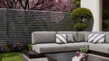 planeo Gardence Metallic Ellipse - Alu-Gartenzaun Quadratisch Anthrazit | DB703