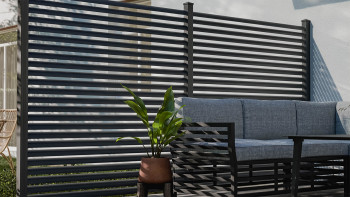 planeo Gardence Metallic Ellipse - Alu-Gartenzaun Quadratisch Anthrazit | DB703