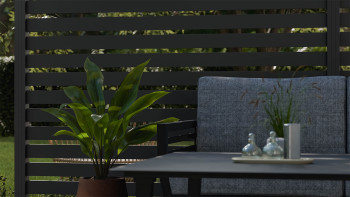 planeo Gardence Metallic Edge - Alu-Gartenzaun Quadratisch Anthrazit | DB703