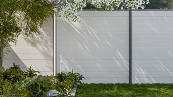 planeo Gardence Simply Small - PVC-Steckzaun Weiss 180 x 180 cm