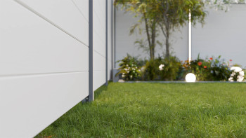 planeo Gardence Simply Small - PVC-Steckzaun Weiss 180 x 180 cm