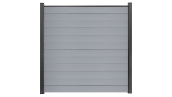 planeo Gardence Simply Small - PVC-Steckzaun Silbergrau 180 x 180 cm