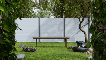 planeo Gardence Simply Small - PVC-Steckzaun Silbergrau 180 x 180 cm