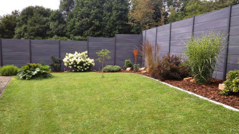 planeo Gardence Deluxe - BPC-Gartenzaun Premium Steingrau co-ex