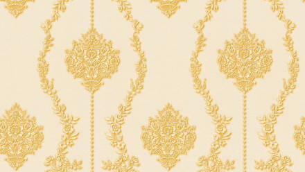 Vinyltapete gelb Retro Landhaus Barock Blumen & Natur Ornamente Château 5 934