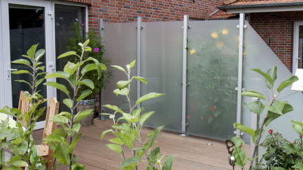 planeo Ambiente - Glas-Sichtschutz Hochkant Satiniert 90 x 180 cm