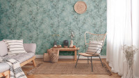 Vinyltapete New Walls Cosy & Relax Livingwalls Vintage Blau Grün Weiß 203