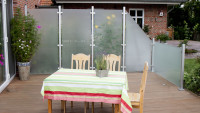 planeo Ambiente - Glas-Sichtschutz Waagerecht Satiniert 180 x 90 cm