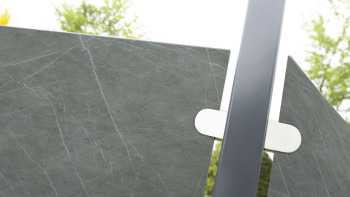 planeo Stonefence - Keramik-Sichtschutz Hochkant Granit 90 x 180