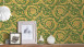 Vinyltapete grün Klassisch Vintage Landhaus Ornamente Bilder Versace 4 926