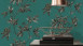 Vinyltapete grün Modern Retro Blumen & Natur Asian Fusion 722